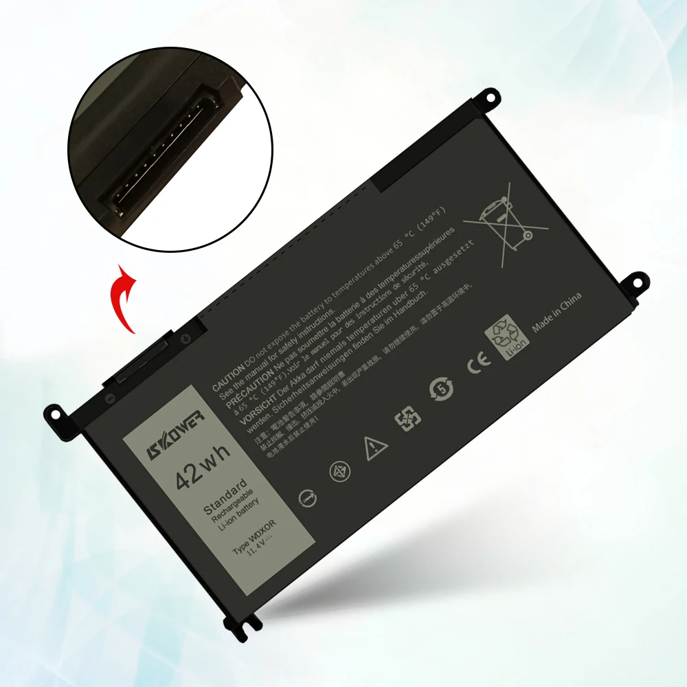 SKOWER 42WHh WDXOR Батарея для Dell Inspiron 13 5368 5369 7368,14 7460,15 5565 5567 5568 5578 7560 7569 7579,17 5765 5767 5770