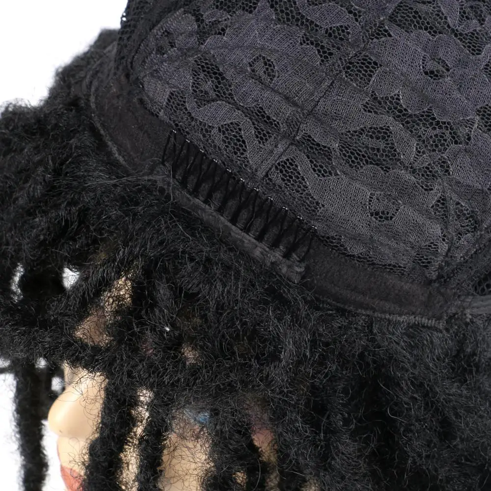 Synthetic Short Dreadlock Wigs Crochet Twist Hair For Black Women High Resistant Fiber Braids Wig Curly End 6 Inch | Шиньоны и парики