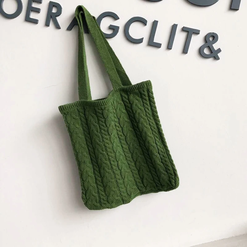 Новая зимняя женская сумка женские сумки Средняя тоут из шерстяной пряжи Женская