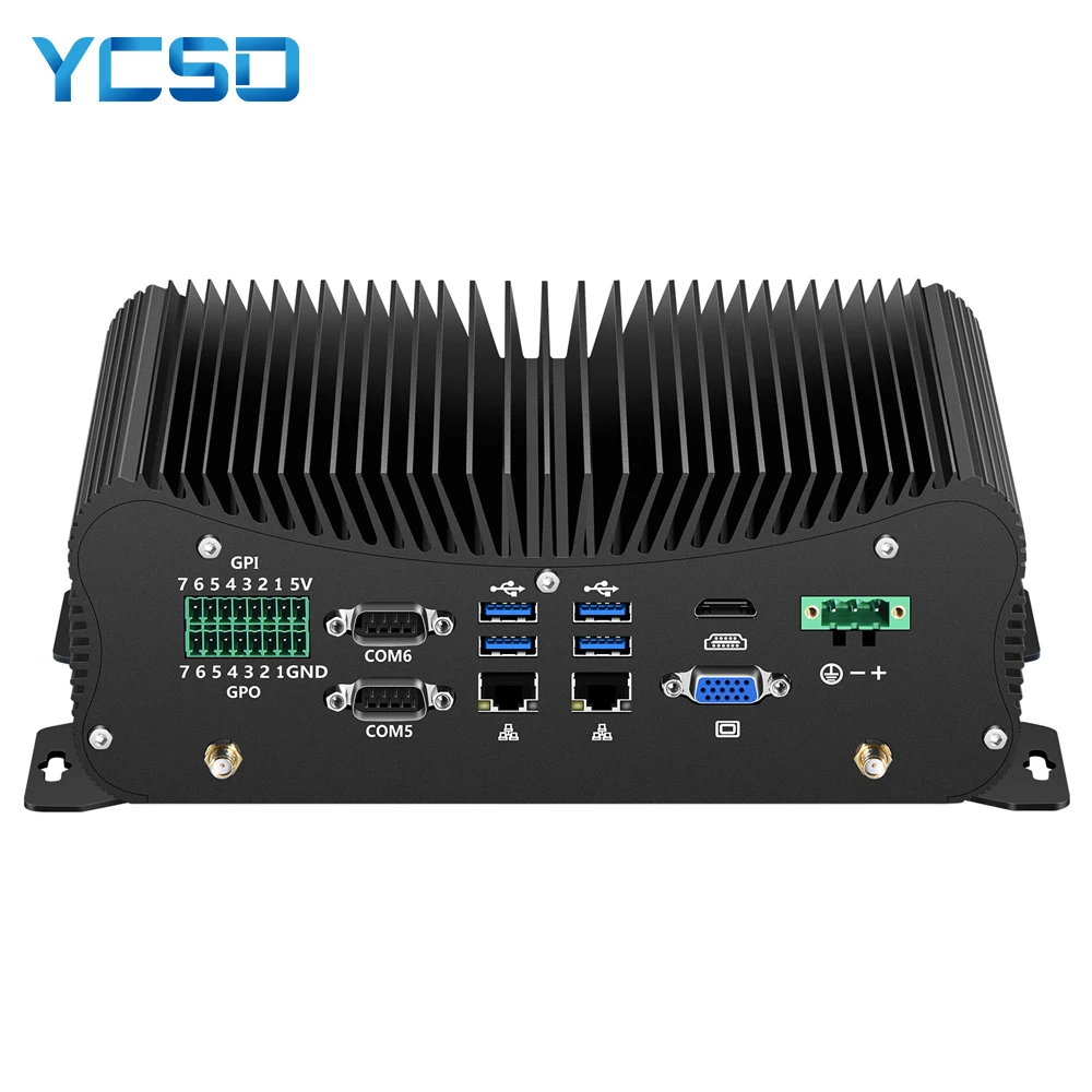 YCSD GPIO Industrial Intel Core i5 10210U 6*DB9 RS232/422/485  2*Gigabit Ethernet WiFi Bluetooth 6USB LPT PS/2 HDMI VGA 4G SIM