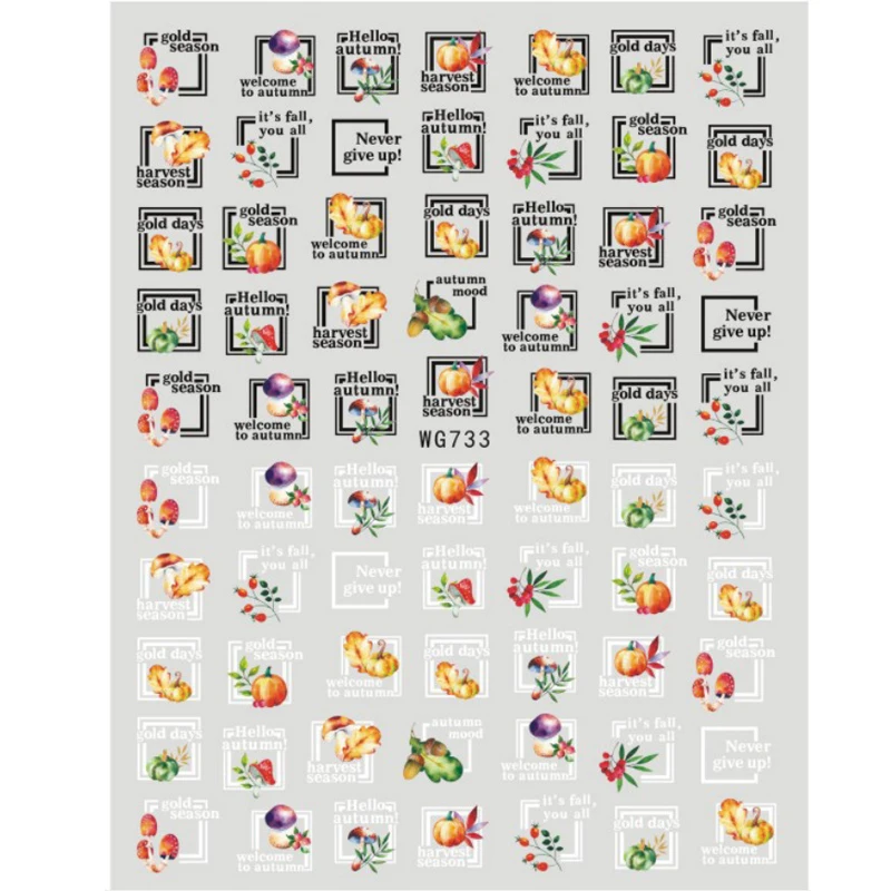 

3D Stickers for Nails Adhesive English Letter Vegetable Line Nails Art Decoration Manicure Stickers Decal Nail Foil Accessories