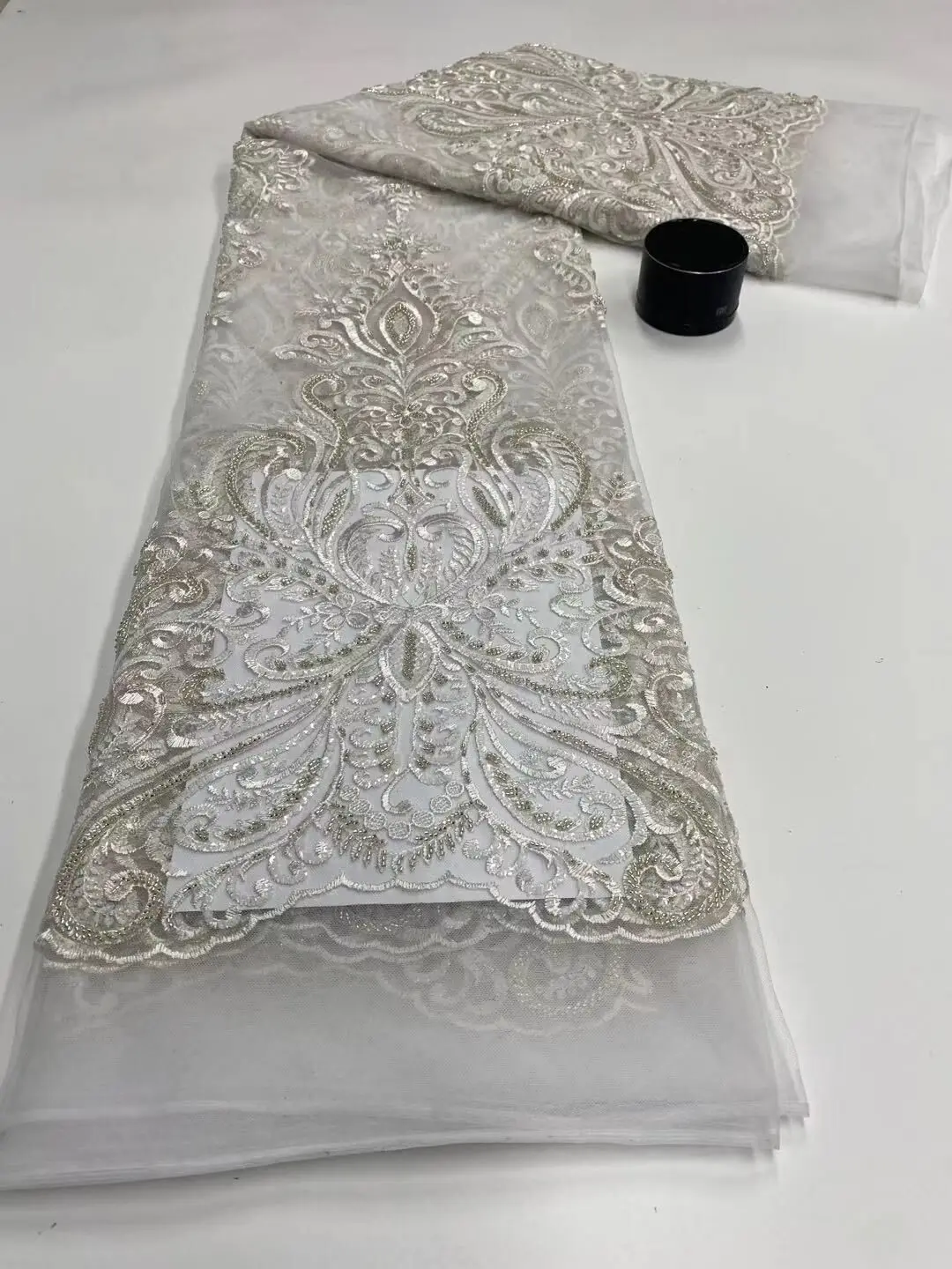 

Embroidered Sequins Lace Fabric African Net Lace Fabric for Sewing High Quality French Tulle Mesh Lace Bridal Materials