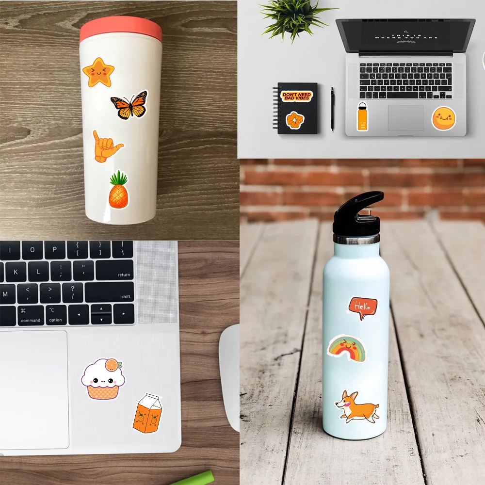 

50Pcs/lot Hotsale Lovely Cute Orange Vsco Stickers Waterproof No-duplicate Notebook Skateboard Decal Dropshipping