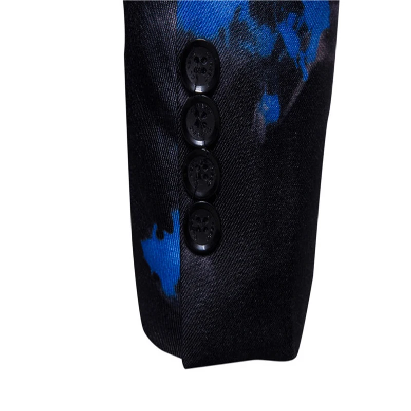 

2019 New Spring Casual Blazers Men Flame Printed Jackets Blazers Single Button Party/Performance Costume Men's Casual Blazer