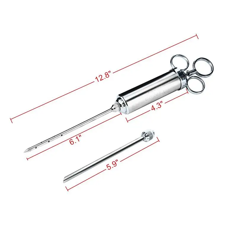 Гриль 2-унций маринада приправа инжектор индейки инъекторы мяса нержавеющая