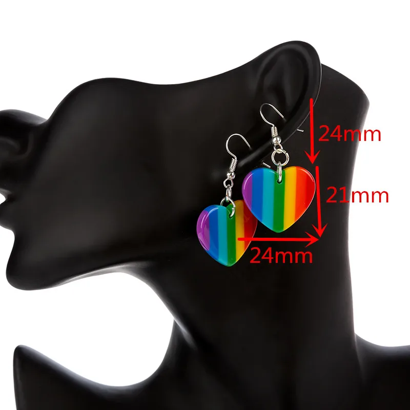 Симпатичные серьги-подвески ЛГБТ в радужную полоску