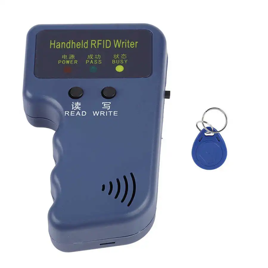 125KHz EM4100 Portable Handheld RFID ID Card Copier Reader / Writer Duplicator + Keyfob for community school office |