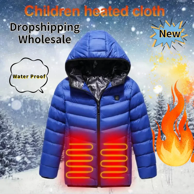 

Winter Children Heating Jacket USB Electric Control Thermal Outdoor Sports Top Kids Long Sleeve Waterproof Windproof Warm Coats