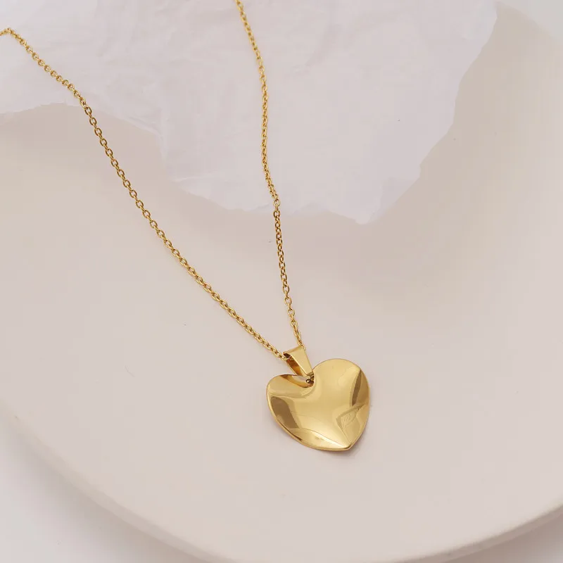 

Stainless Steel Irregular Geometry Heart Necklaces For Women Gold Aesthetic Clavicle Choker Necklace Unique Jewelry Accessories