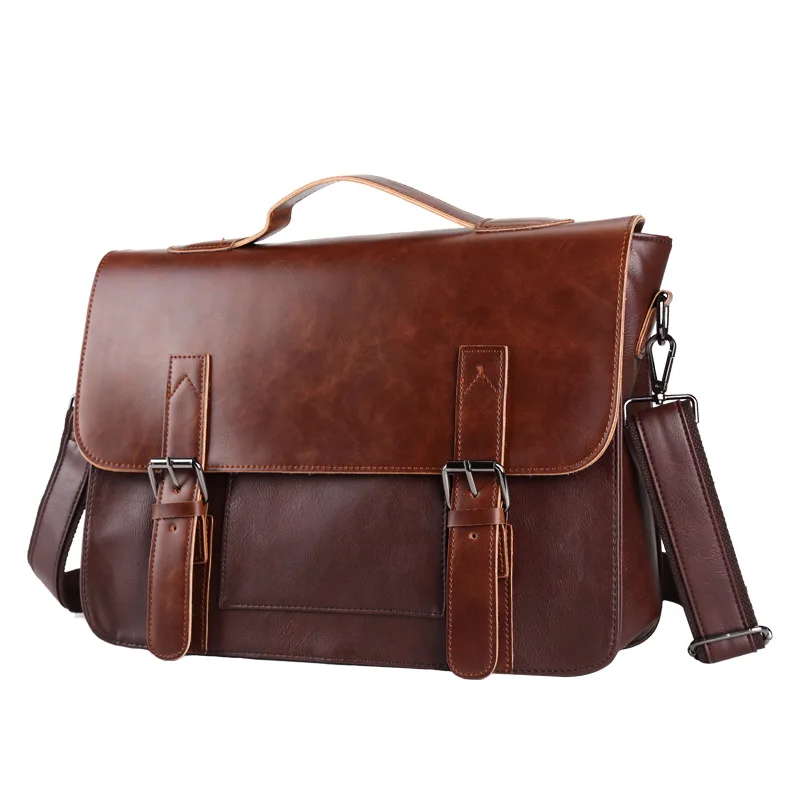 

Men PU Leather Handbags Casual Leather Laptop Bags Male Business Travel Messenger Bags Men's Crossbody Shoulder Bag 6615