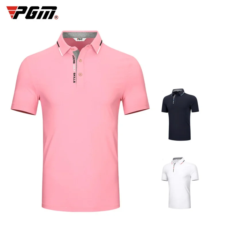 PGM Golf Apparel Men's Short-Sleeved T-Shirt Sportswear Stretch Breathable Spring And Summer Men's Golf Shirt Tops