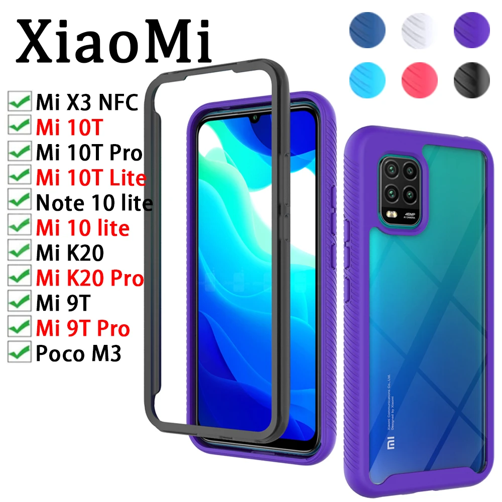 

XiaoMi 10 Lite Case,Heavy Duty Protective Shockproof Bumper Hybrid Back Clear TPU Cover Phone Cases for Xiaomi 9T 10T X3 NFC