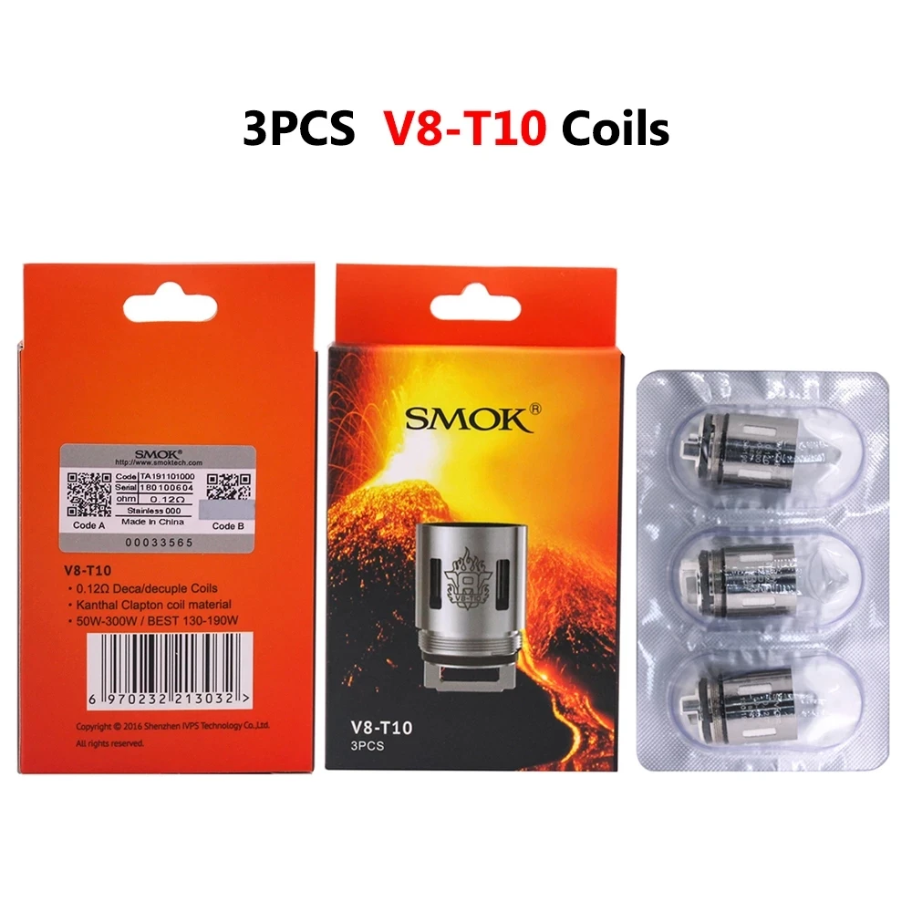 Оригинальный электронных сигарет SMOK TFV8 Головка Катушки V8-T8 V8-T6 V8-Q4 V8-X4 V8-T10 для 6 мл