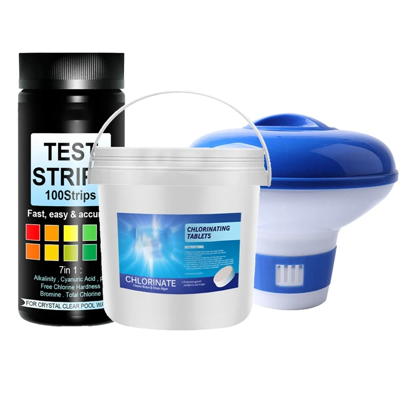 

Swimming Pool Cleaning Effervescent Tablets, Barreled Clean Tablets, Dosing Device, Test Paper Set