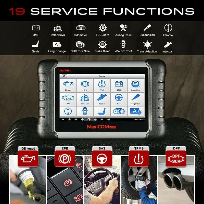 Autel MaxiCom MK808 MX808 диагностический инструмент автомобильный OBD2 сканер анализатор двигателя вся система OBD2 диагностический сканер ключ программист