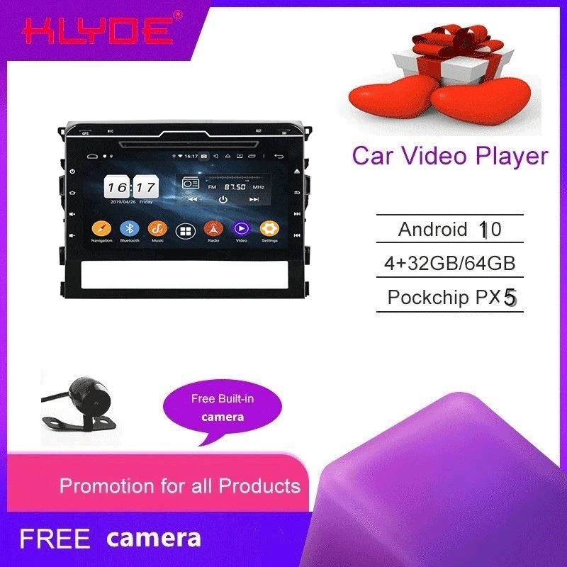 KLYDE Android 10 2.5D IPS DSP 4G LTE автомобильный dvd плеер для Land Cruiser 2016 2019 4 + 128 ГБ Carplay RDS BT WIFI GPS