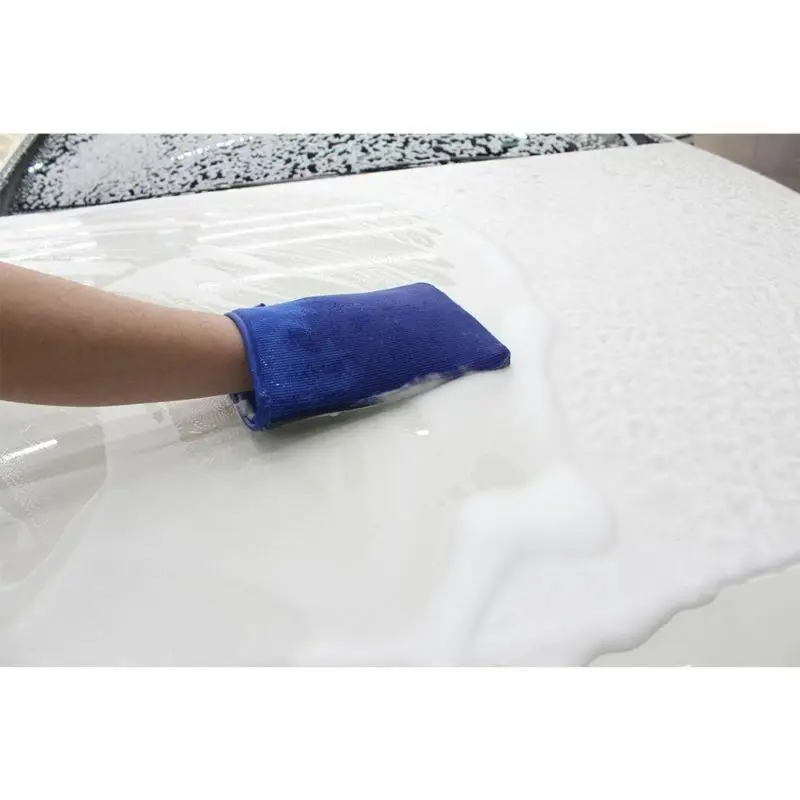

For Detailing Car wash Mitt Gloves Reusable Polish Premium 5.5*8.7" Blue