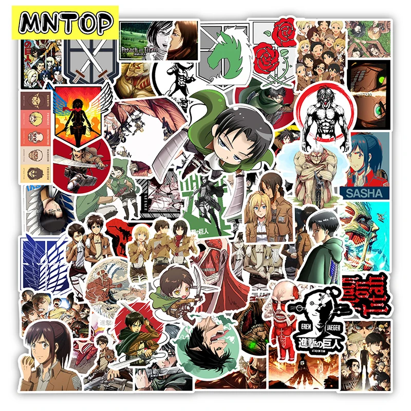 10/30/50pcs/lot Attack On Titan Cartoon Anime Stickers For Skateboards Luggage Toy Laptop Kids Diy Phone Case Laptop Suitcase