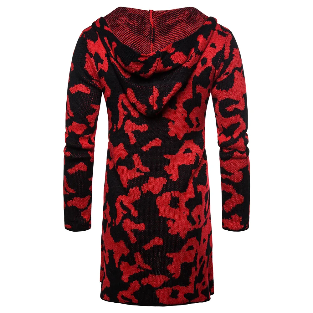 2018 осенний и зимний мужской свитер кардиган Камуфляжный с капюшоном | Мужская