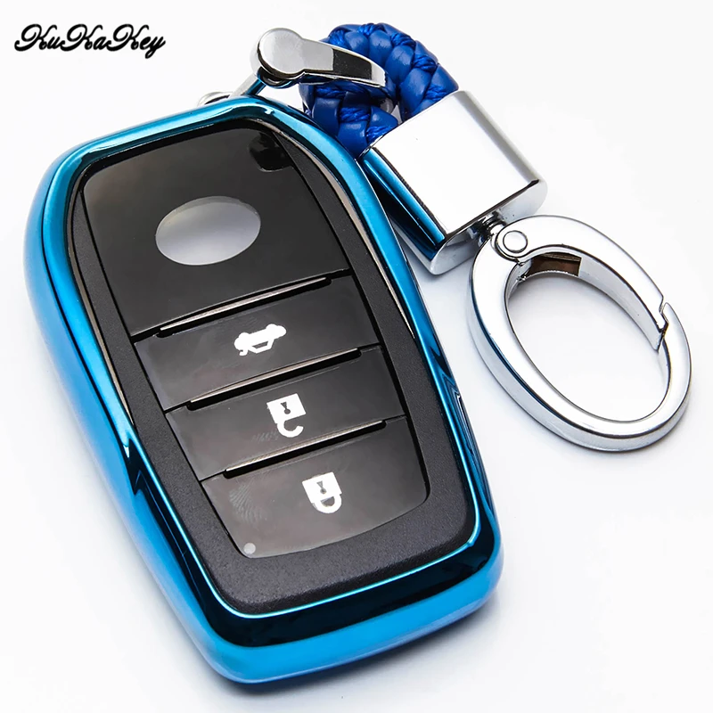 KUKAKEY чехол для ключей автомобиля Toyota Corolla C HR RAV4 Crown Camry Highlander Yaris Prado Prius Avensis Auris c hr