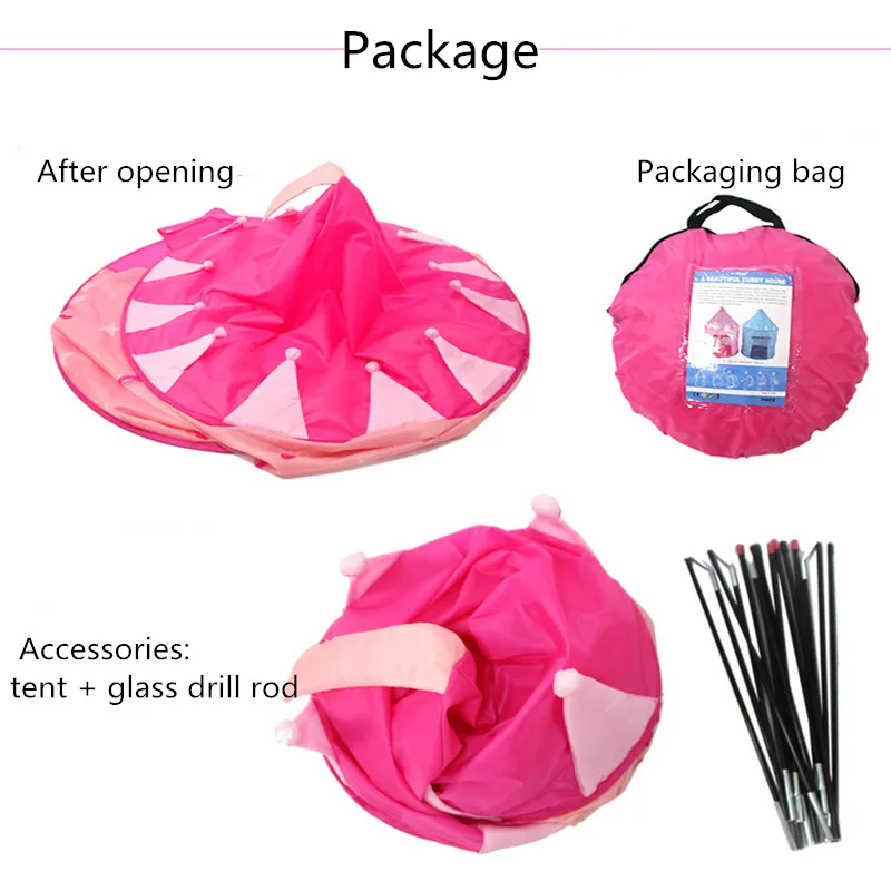 

135CM Kids Play Tent Portable Foldable Boy Girls Indoor Castle Portable Outdoor Baby Play Tents Ball Pool House For Kids Toys