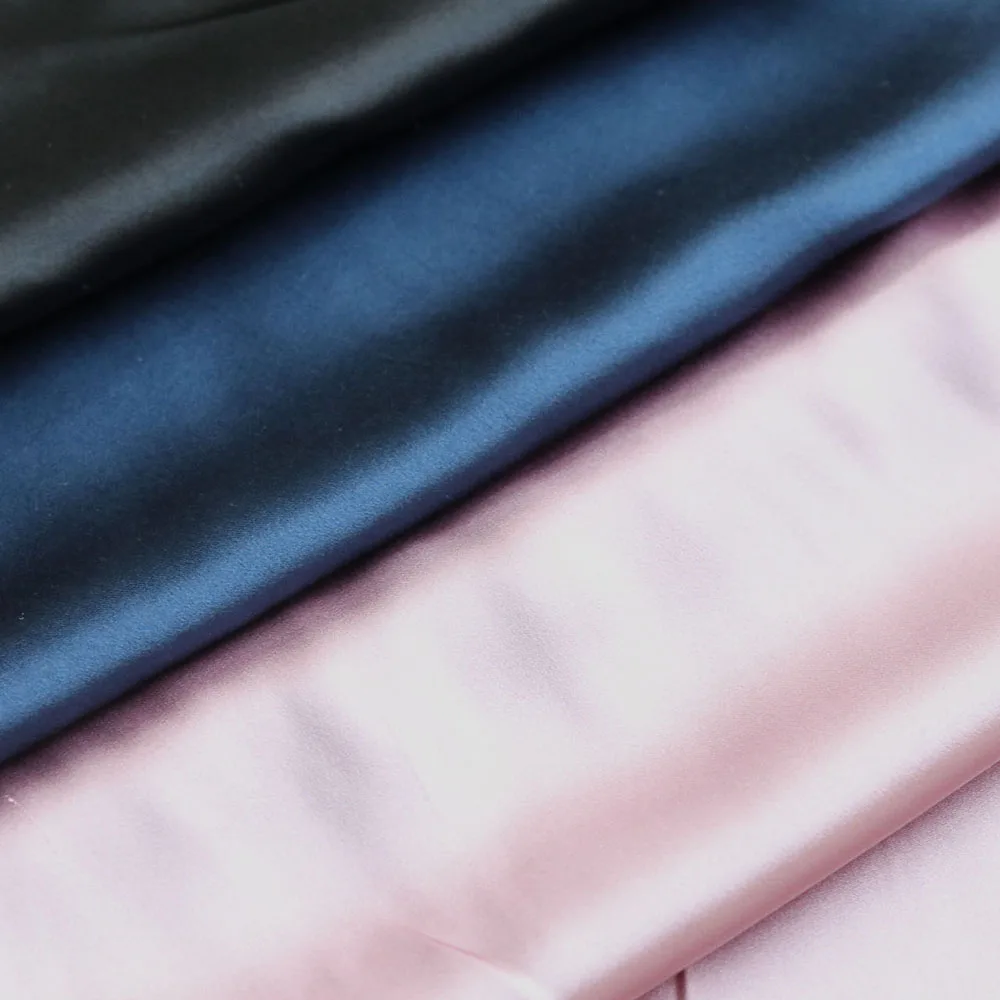 

100% Mulberry Pure Silk Satin Fabric for Dress Cheongsam 114cm Width 16 mm Real Silk Clothing Fabric for DIY Sewing