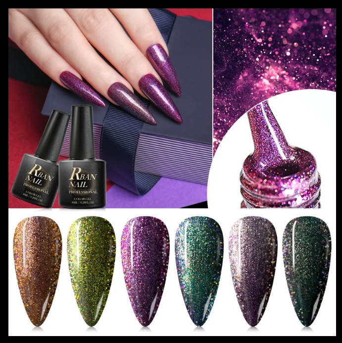 Гель-лак для ногтей с блестками 8 мл | Красота и здоровье