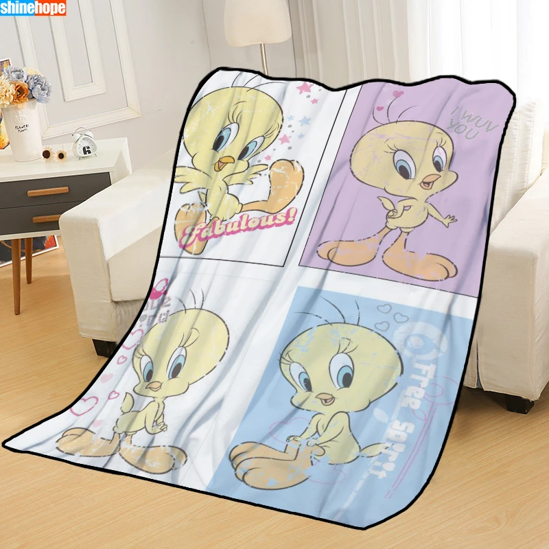 Одеяла на заказ, детское одеяло Tweety Bird, s, мягкое, TR, сделай сам, для украшения картины, для спальни, пледы, одеяло для путешествий - Цвет: 12