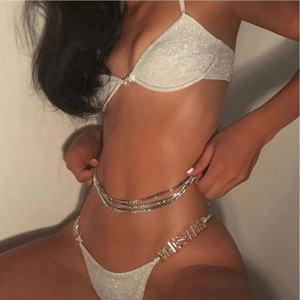 

New Sexy 3-layer Crystal Tennis Chain Waist Body Chain For Women Minimalist Full Rhinestones Bikini Beach Body Body Jewelry Gift