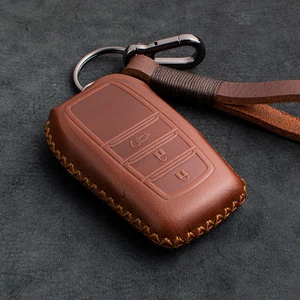 1 Pcs Genuine Leather Car Key Case Key Cover For Toyota Corolla 2020 Rav4 Camry 40 55 70 CHR Aygo Yaris 2021 Accessories