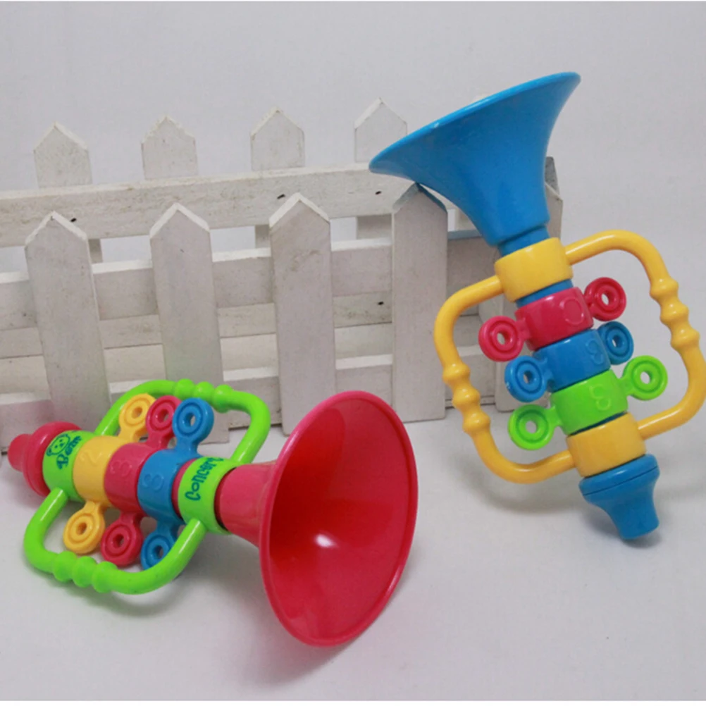 Pizies Colorful Kids Baby Cute PlasticTrumpet Speaker Children Musical Instruments Educational Letter Number Bugle Hooter Toys | Игрушки и