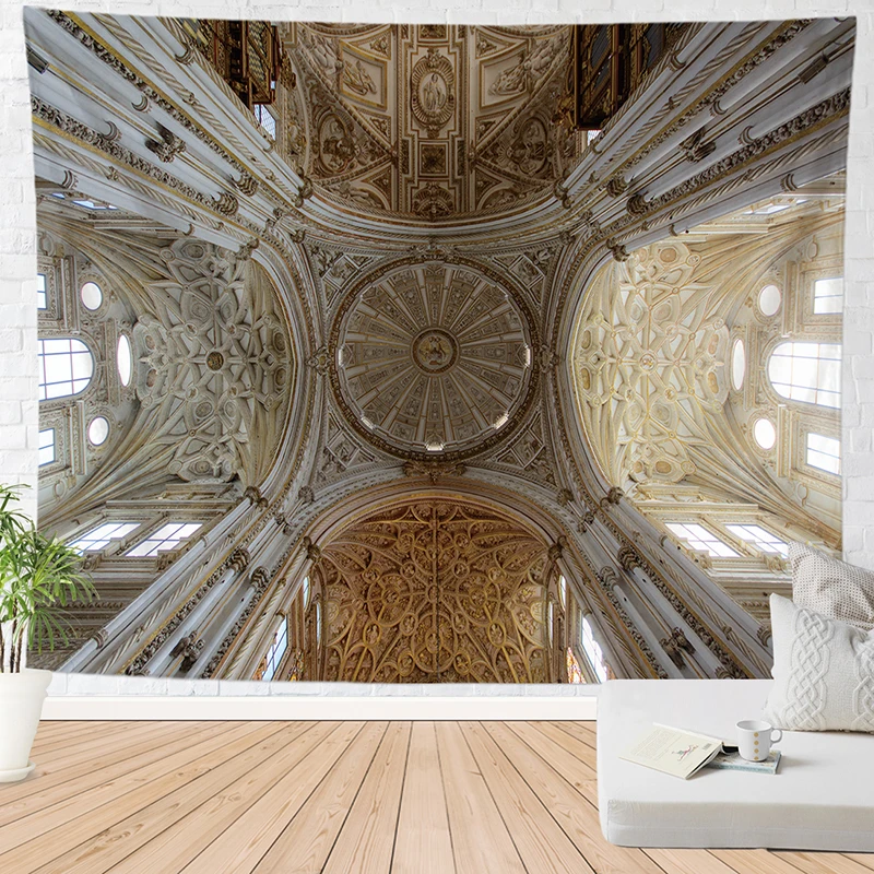 Соборная стена гобелен домашний декоративный настенное одеяло полиэфирная
