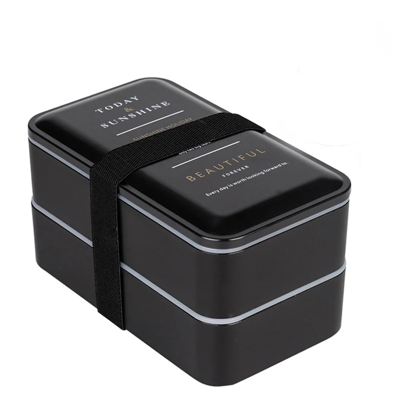 Ланч бокс Портативный Прямоугольный двойной пластиковый материал для здоровья