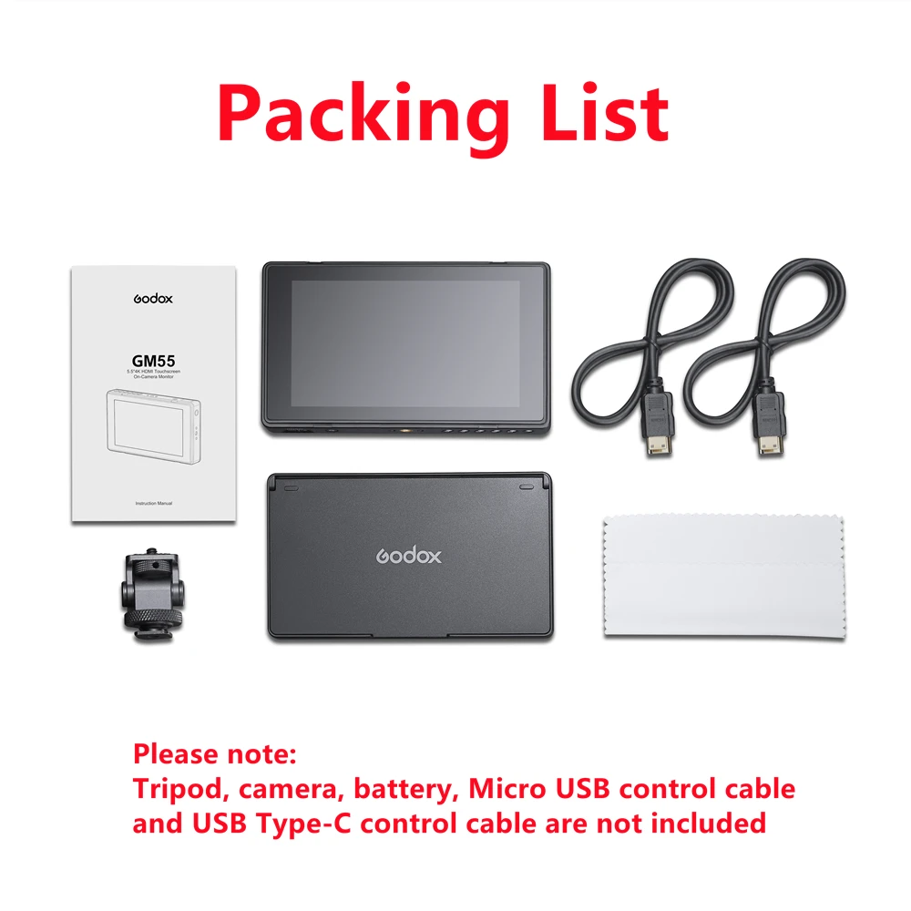 Видеомонитор Godox GM55 4K 5 дюйма IPS FHD 1920x1080