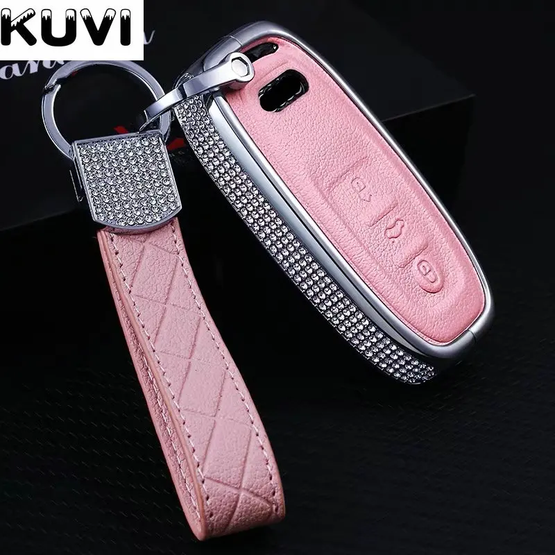 Diamond цинковый сплав кожа автомобиль дистанционного крышка смарт ключа Fob чехол в