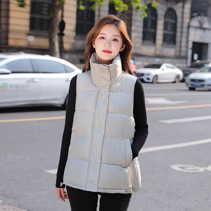 

Осенне-зимний женский однотонный Свободный жилет KUYOMENS с кулиской, Женская ветрозащитная теплая куртка с хлопковой подкладкой