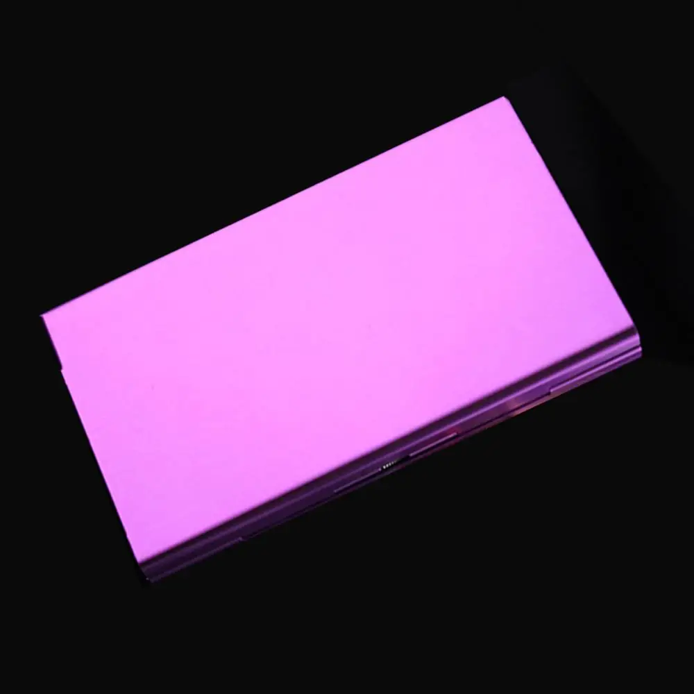 Purple 1 шт. портативный карманный размер женский супер тонкий креативный персональный портсигар 20 наклеек Дамская металлическая сигарета Подарочная коробка чехол - Цвет: Purple