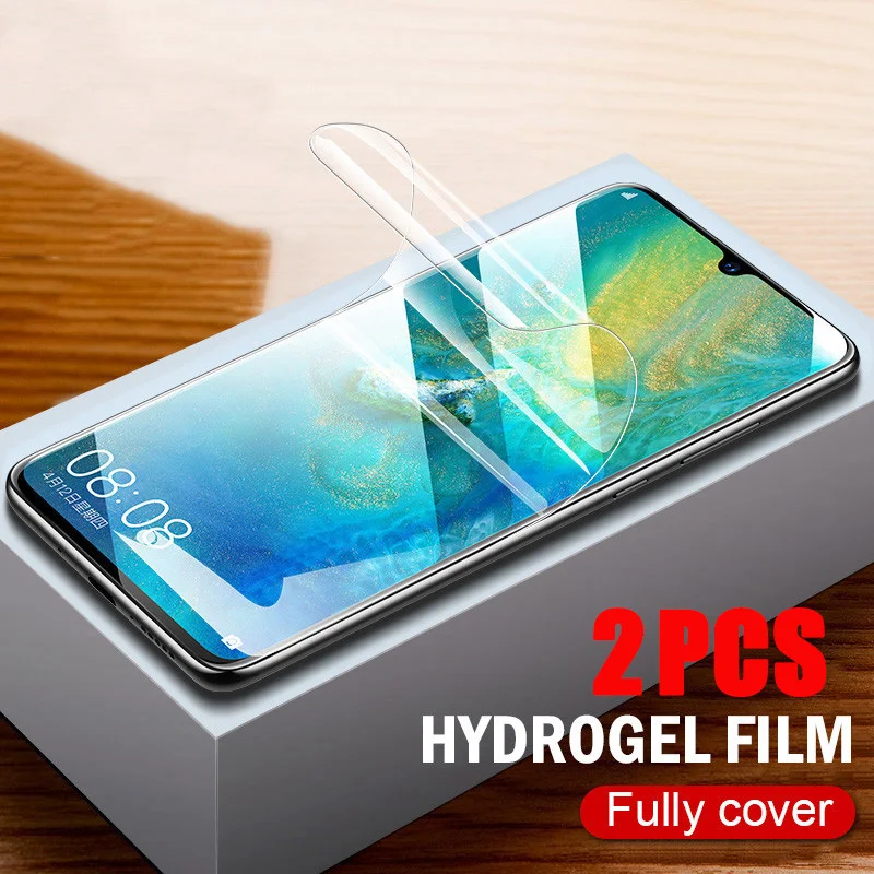 Гидрогелевая пленка 2 шт. для Huawei P40 P30 Pro P20 Mate 20 полное покрытие Защита экрана Honor 9X