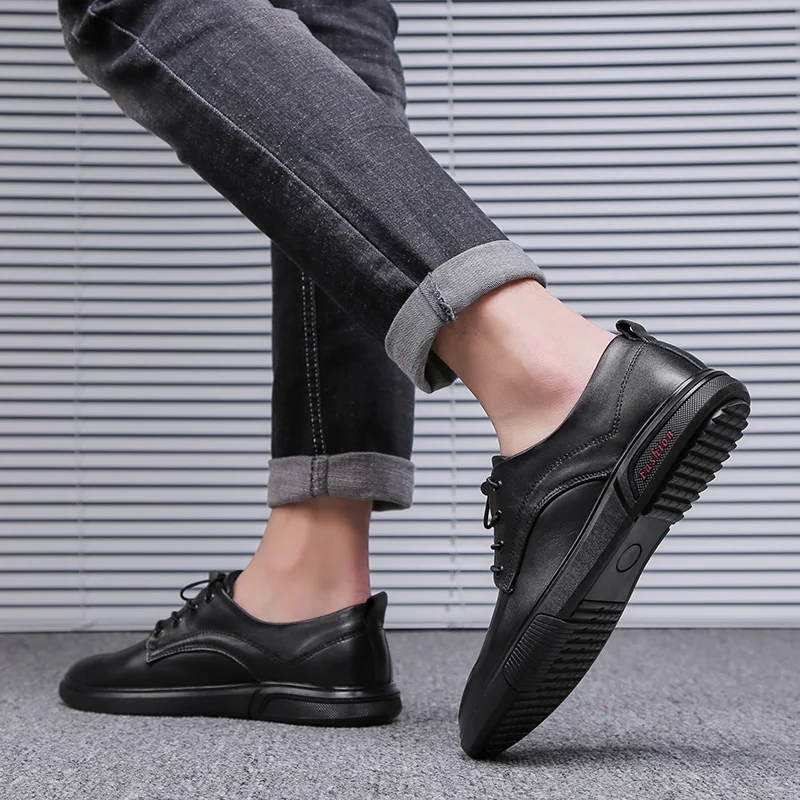 Мужские повседневные туфли из натуральной кожи модные туфли-броги уличная