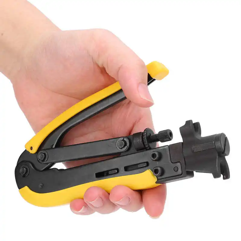 

Coaxial Crimper Stripper Compression Tool Steel F Head Cable Pliers RG6 RG59RG11
