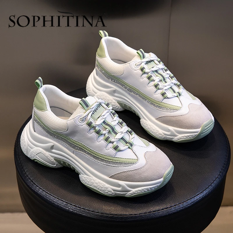 SOPHITINA/Модные женские кроссовки смешанных цветов с перекрестной шнуровкой