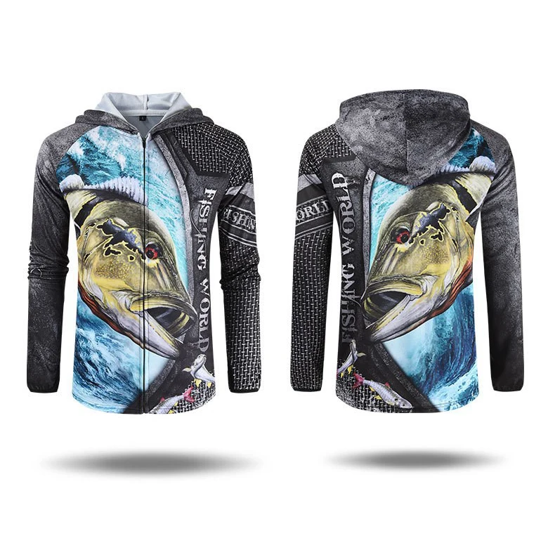 

Fishing Wear Upf50 Fishing Shirts Uv Protection New Items for Fishing 2021 Long Sleeve Hooded Breathable Quick Drying Clothes