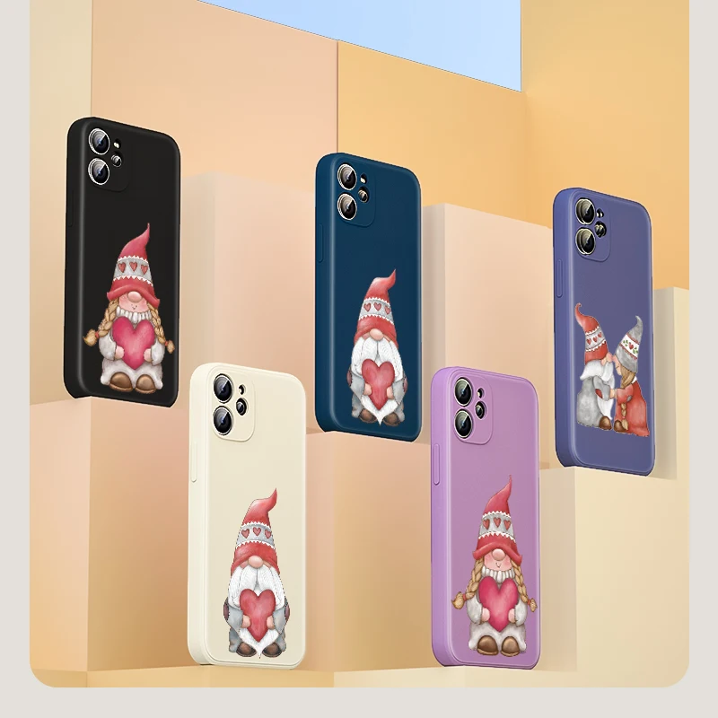

Christmas Santa Claus Couple for Apple iPhone 13 12 Pro Max Mini 11 Pro XS Max X XR 6S 7 8 Plus Liquid Silicone Soft Phone Case