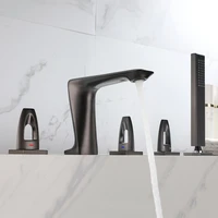 retro brushed into the wall waterfall basin faucet dark led temperature controlled light hotel bathroom toilet
