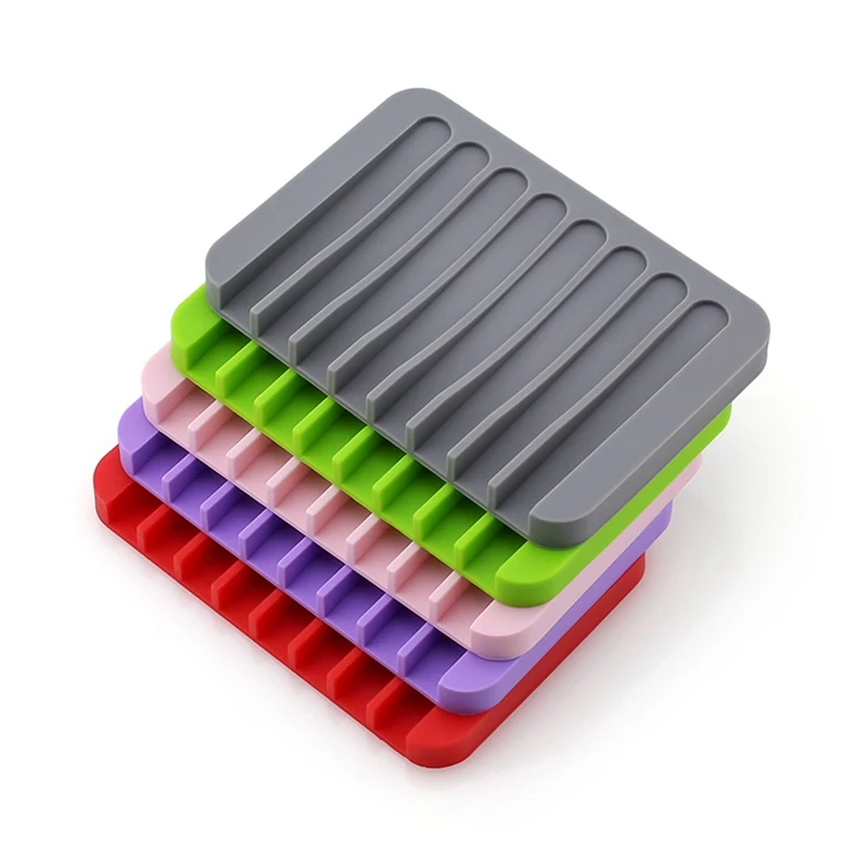 

Anti-skidding Home Improvement Silicone Flexible Bathroom Fixtures Bathroom Hardware Tray Soapbox Soap Dishes Plate Holder