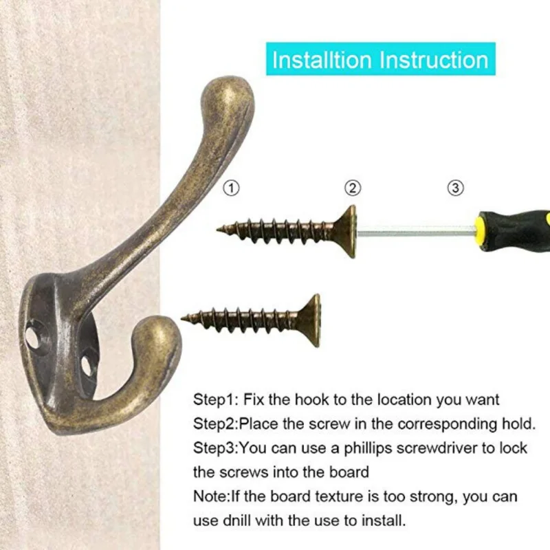 Настенная вешалка для пальто сверхмощная винтажная металлическая крючки шляпа