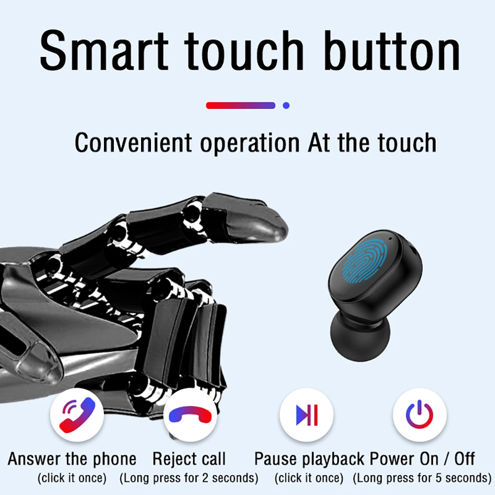 new bluetooth 5 0 earphone mini wireless earphone in ear with mic headset 3d stereo earbuds for samsung huawei xiaomi androidios free global shipping