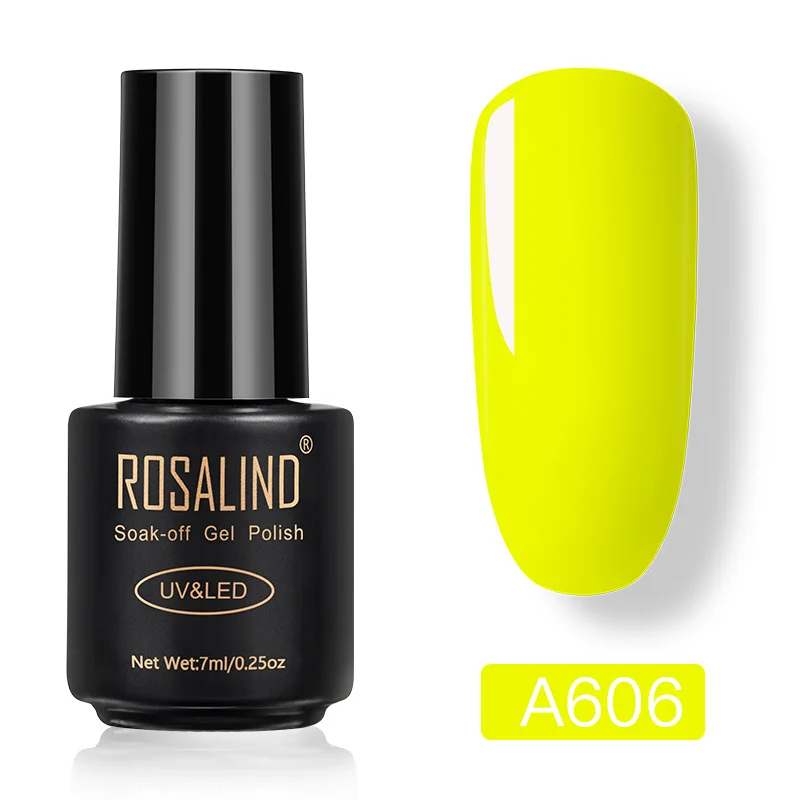7ml neon A606 ROSALIND Гель-лак для ногтей 10 мл гель для ногтей Bloosom полуперманентное верхнее покрытие УФ лампа Гель-лак для ногтей для маникюра гибридные Лаки - Цвет: 7ml neon A606