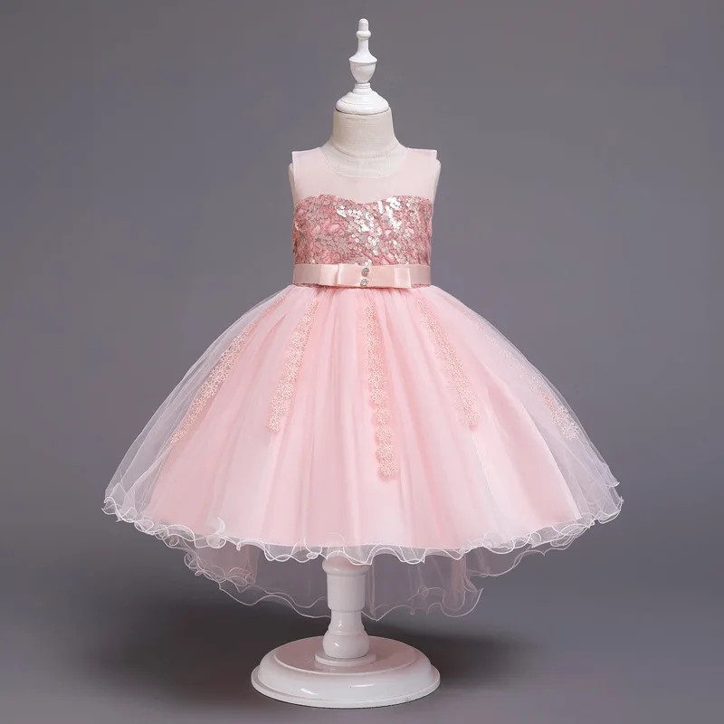 

Sequined Princess Dress 2021 Lace Kids Summer Dresses for Girls Show Host Wedding Tutu Birthday Dresses 2-12 Years