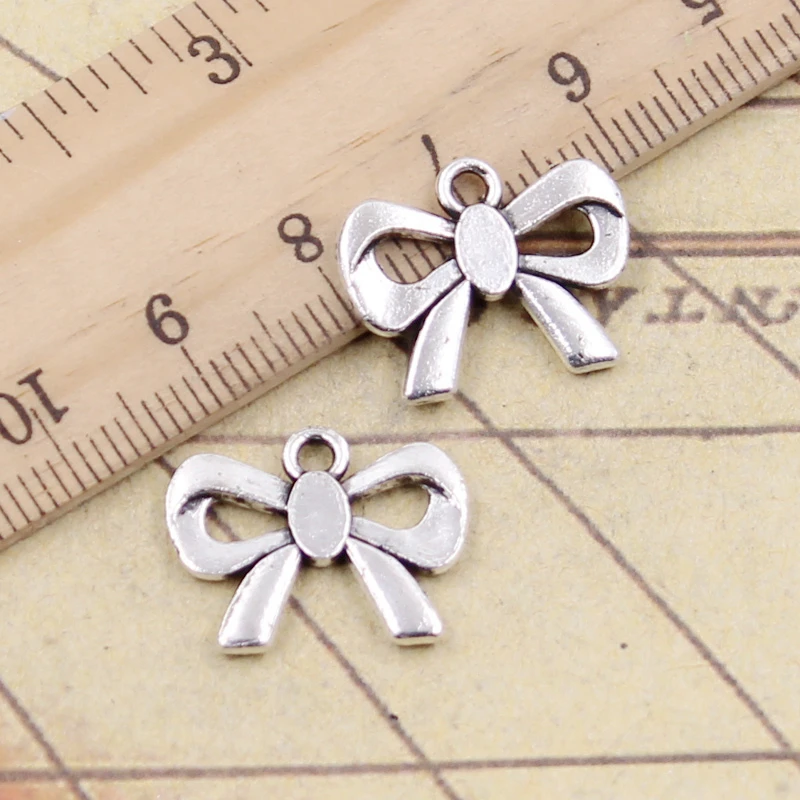 

10pcs Charms Bow Bowknot Rosette 15x18mm Tibetan Silver Color Pendants Antique Jewelry Making DIY Handmade Craft Pendant